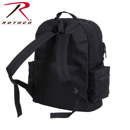 Rothco Deluxe Day Pack Black - Rugged 16-inch Backpack with Multiple Storage Compartments