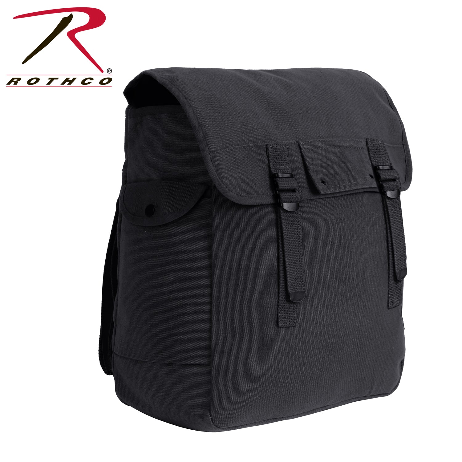 Rothco Canvas Jumbo Musette Bag Black – Versatile 18L Military-Style Canvas Bag with Adjustable Straps