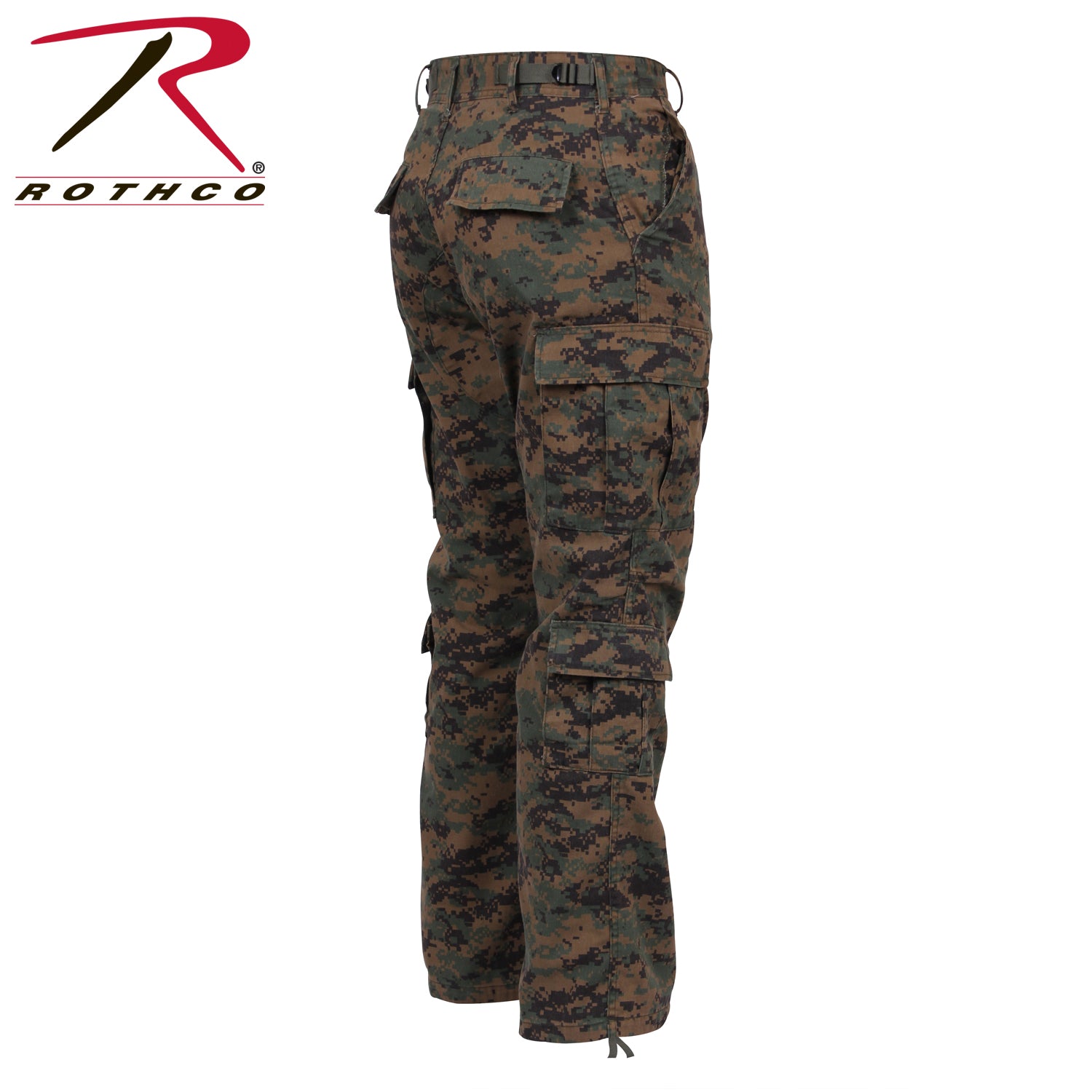 Rothco Vintage Paratrooper Cargo Fatigue Pants in Woodland Digital Camo, Size Small
