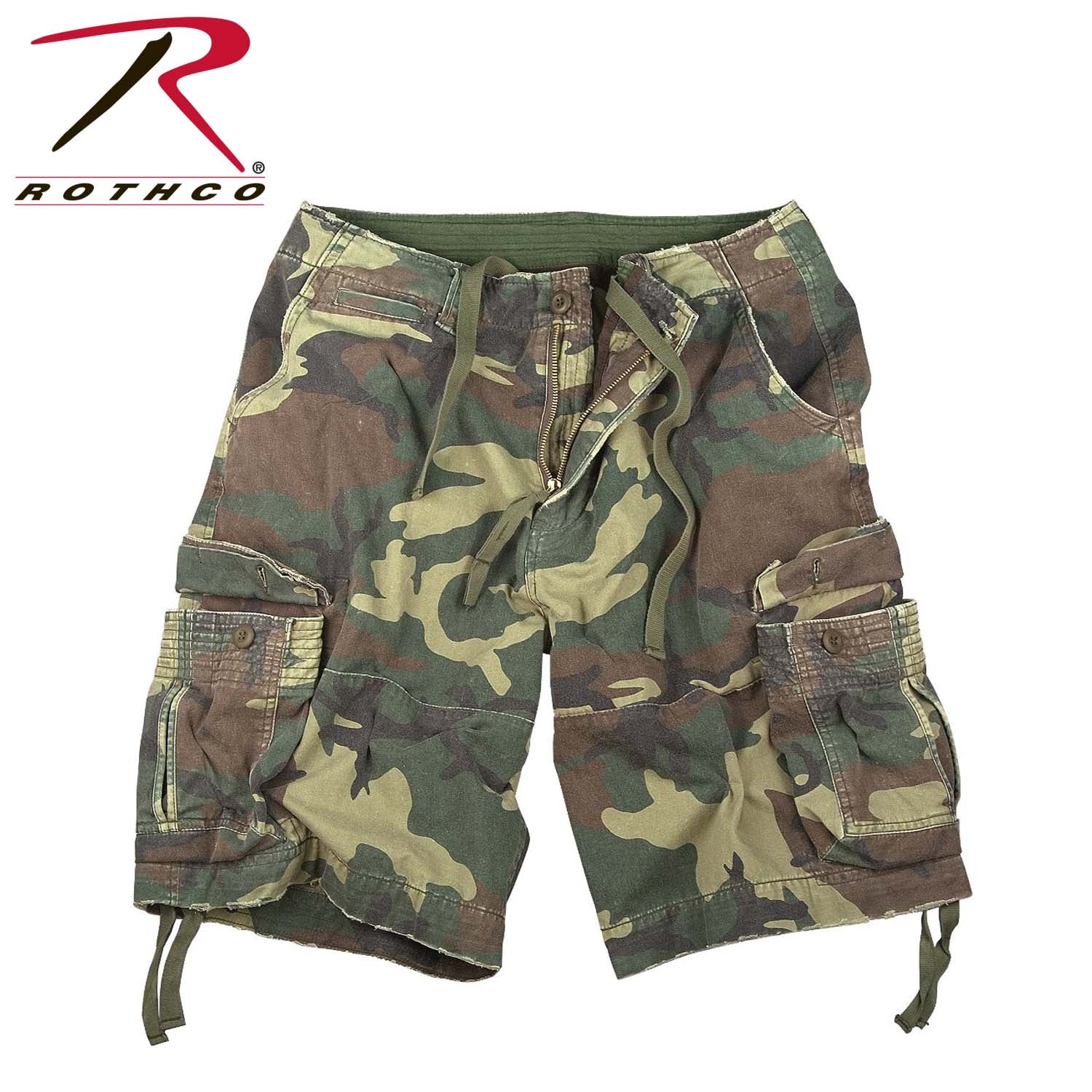 Rothco Vintage Infantry Utility Cargo Shorts 3XL in Woodland Camo
