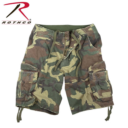 Rothco Vintage Infantry Utility Cargo Shorts 4XL in Woodland Camo
