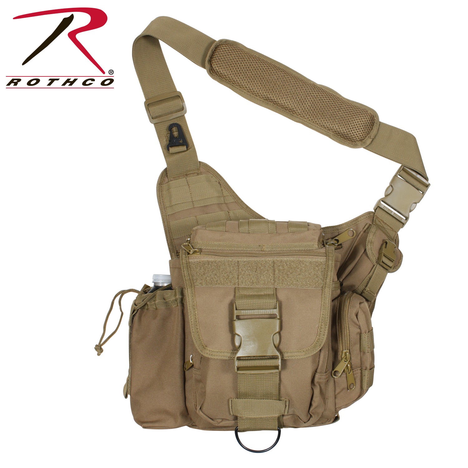 Rothco Advanced Tactical Crossbody Bag Coyote Brown - Durable MOLLE Compatible EDC Bag