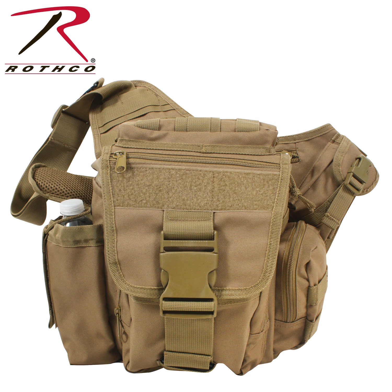 Rothco Advanced Tactical Crossbody Bag Coyote Brown - Durable MOLLE Compatible EDC Bag