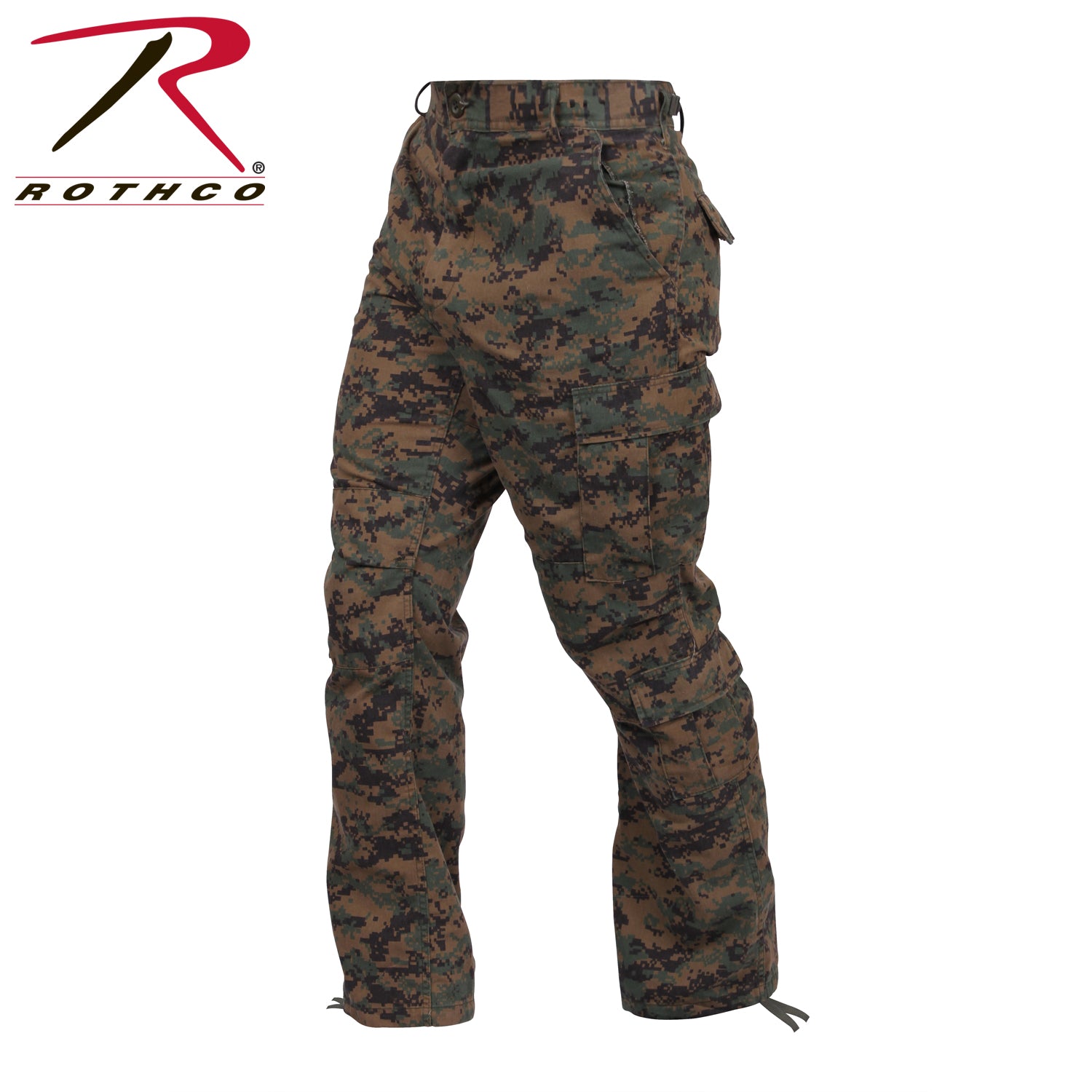 Rothco Vintage Paratrooper Cargo Fatigue Pants Woodland Digital Camo Size Large