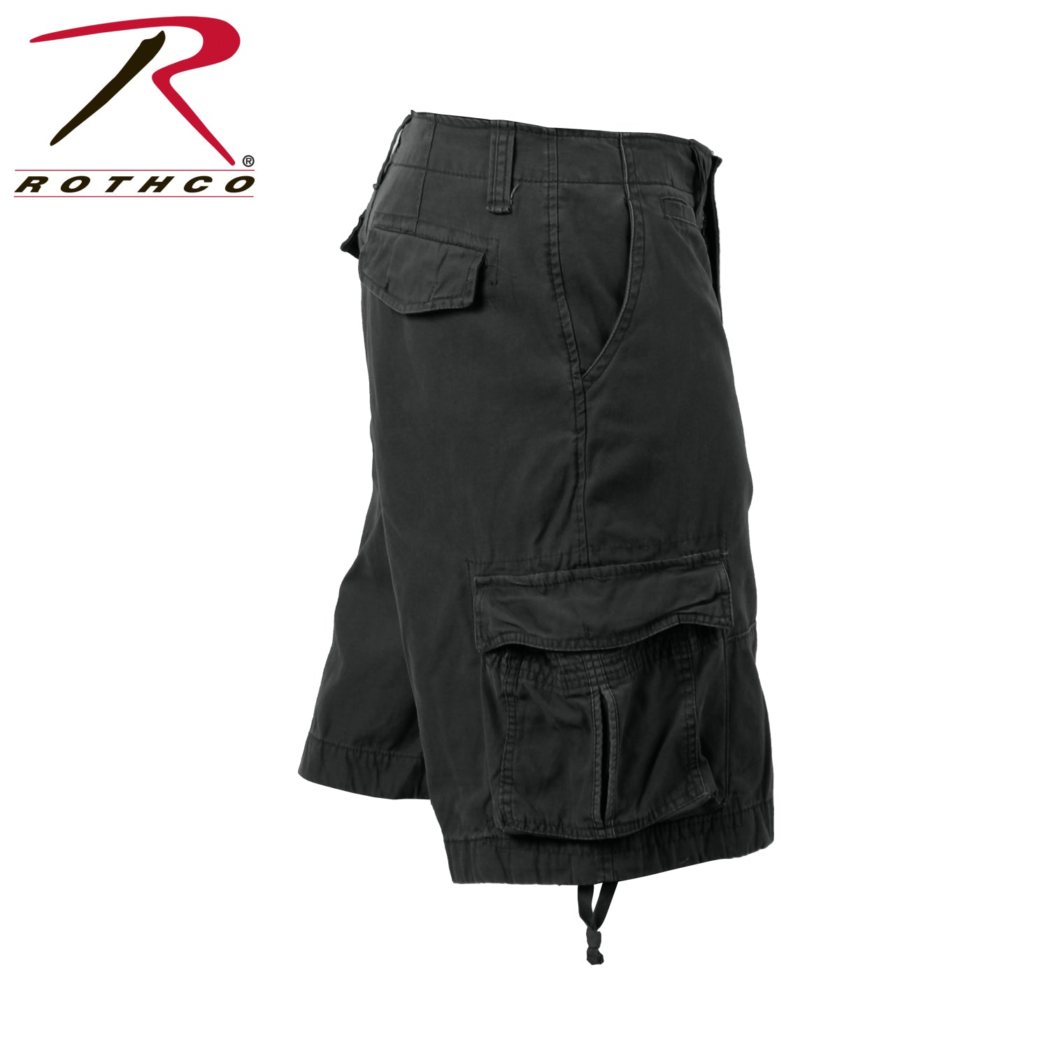 Rothco Vintage Infantry Utility Cargo Shorts 2XL in Black