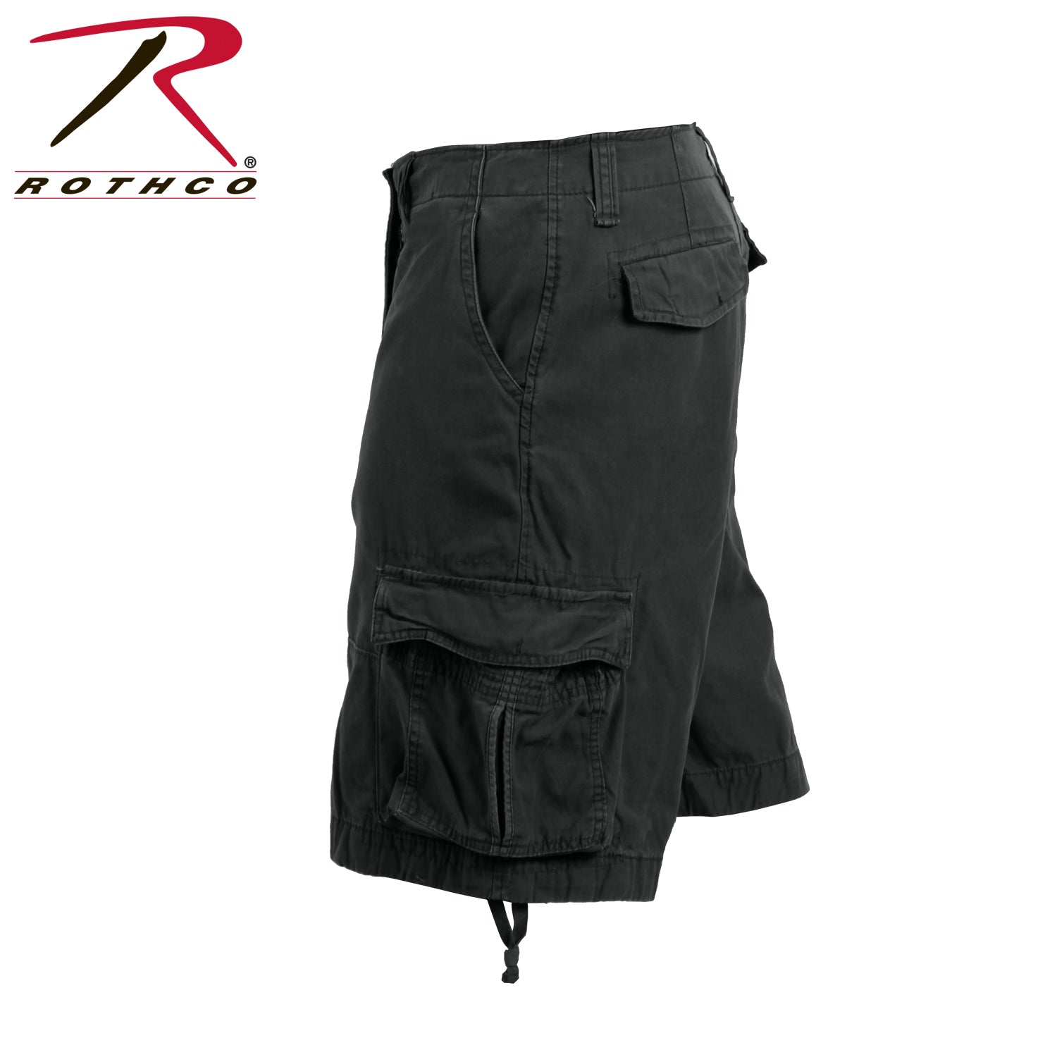 Rothco Vintage Infantry Utility Cargo Shorts 2XL in Black