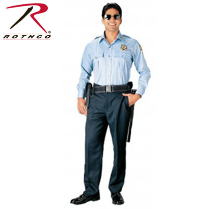 Rothco Long Sleeve Uniform Shirt Light Blue Size Large – Durable Poly-Cotton Blend for Professional Uniforms