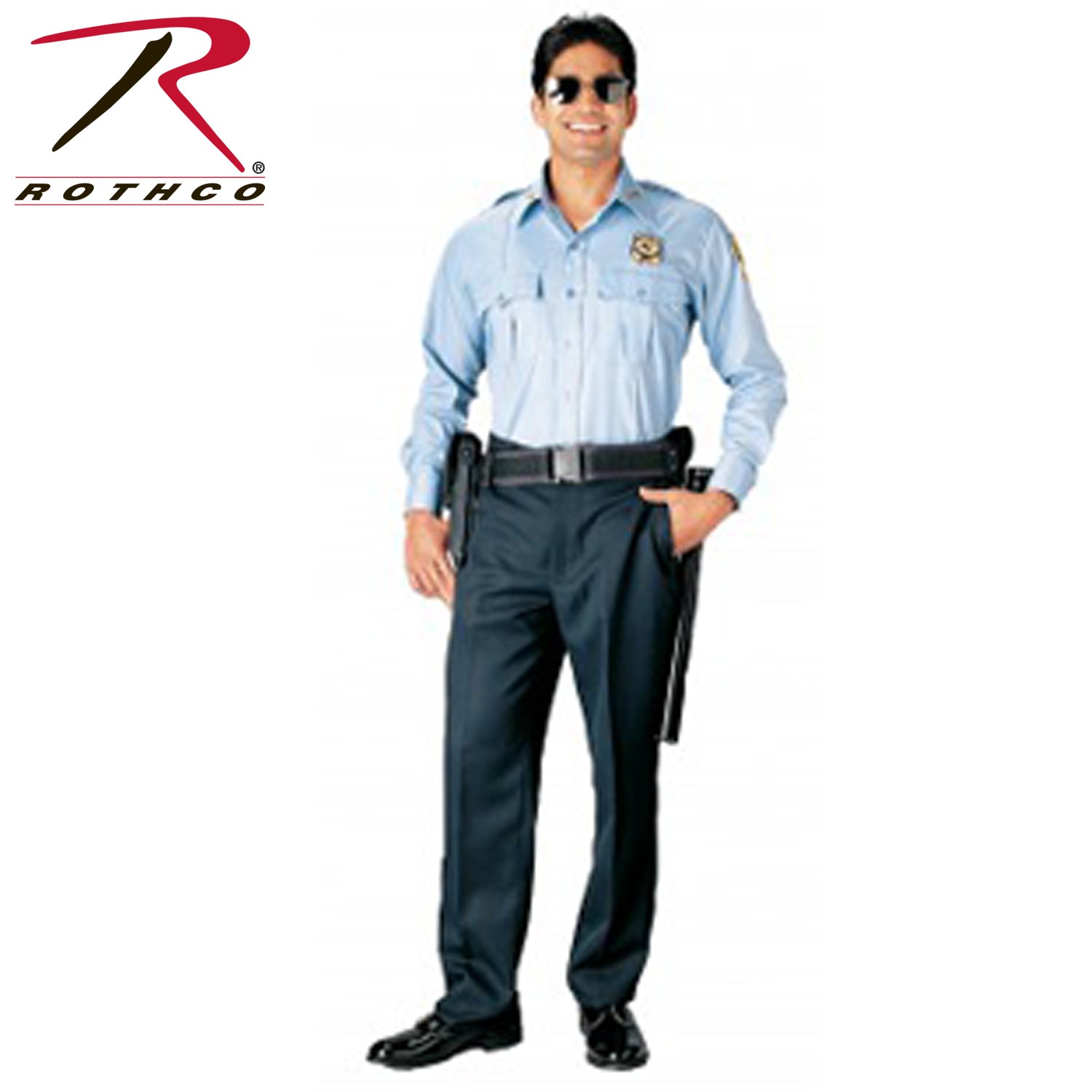 Rothco Long Sleeve Uniform Shirt Light Blue Size XL - Durable Poly-Cotton Blend, Professional Fit