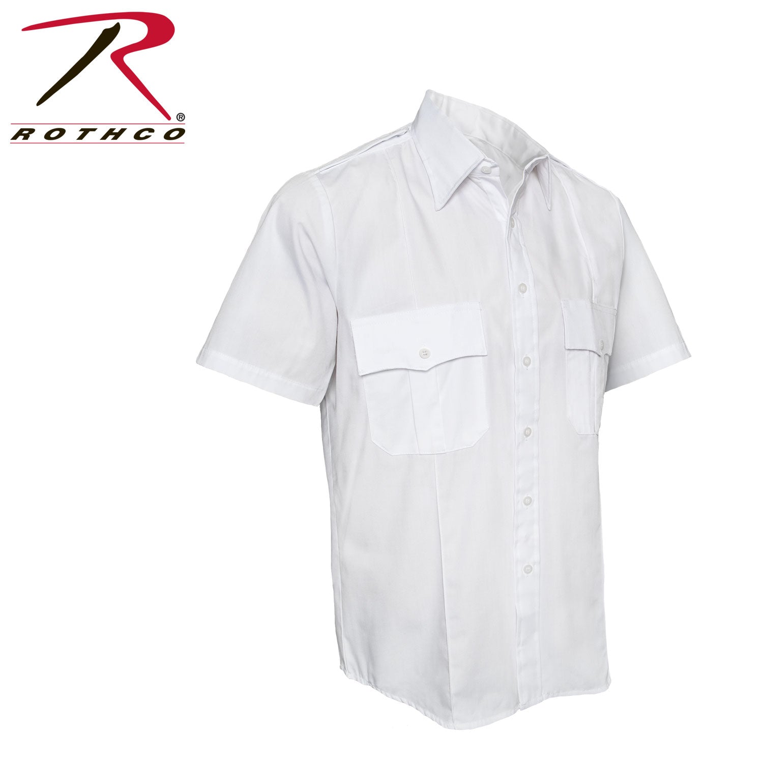 Rothco Short Sleeve Uniform Shirt for 2XL White Tactical Duty Wear