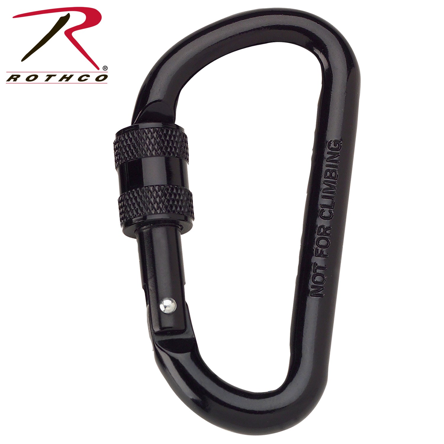Rothco 80MM Locking Carabiner in Black – Heavy-Duty Aluminum Key and Gear Clip