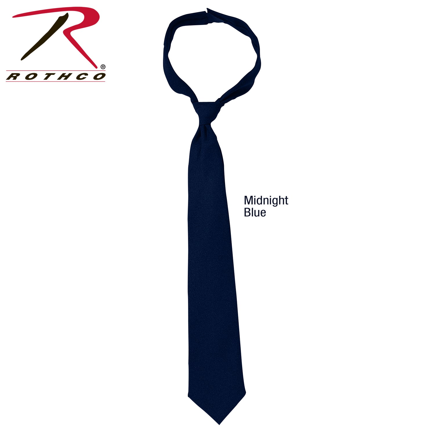 Rothco Police Issue Hook n' Loop Necktie in Midnight Navy Blue – 18 Inch Adjustable Public Safety Tie