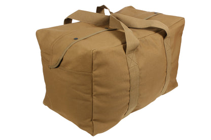 Rothco Canvas Parachute Cargo Bag Coyote Brown - 75L Heavy Duty Travel and Utility Duffle