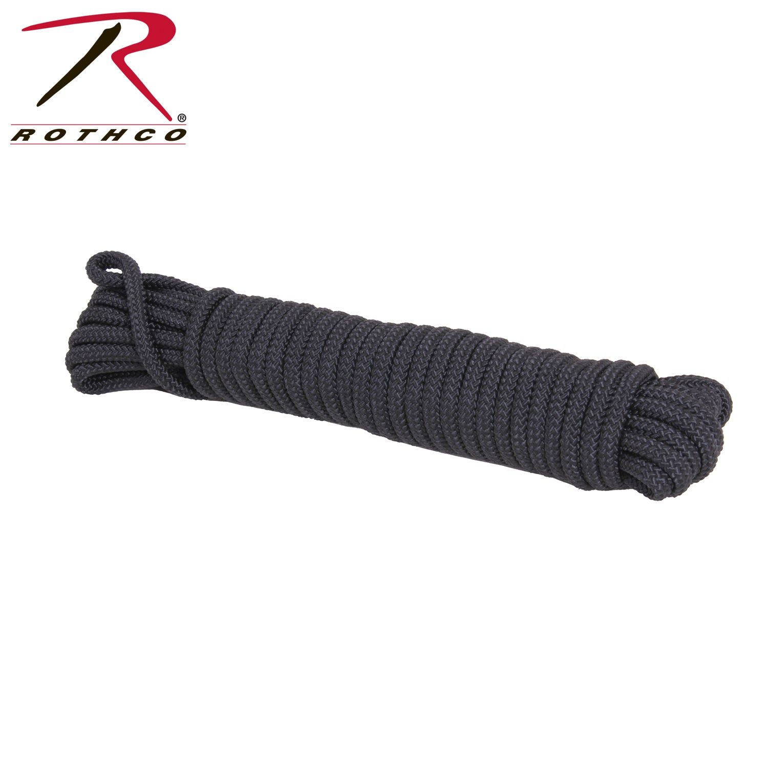 Rothco Utility Rope 50' Black – Heavy-Duty Nylon Survival Rope with 1200 lbs Tensile Strength