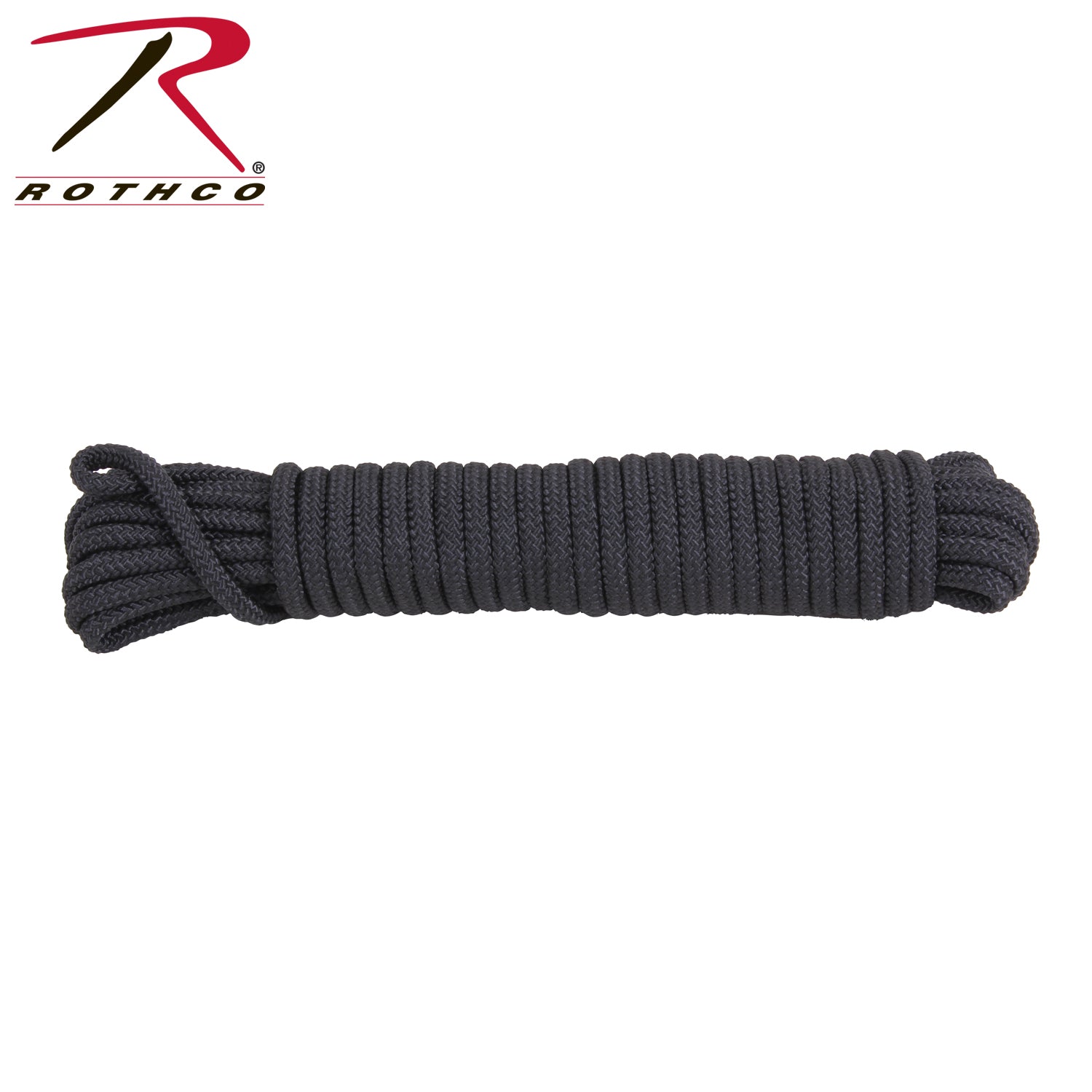 Rothco Utility Rope 50' Black – Heavy-Duty Nylon Survival Rope with 1200 lbs Tensile Strength