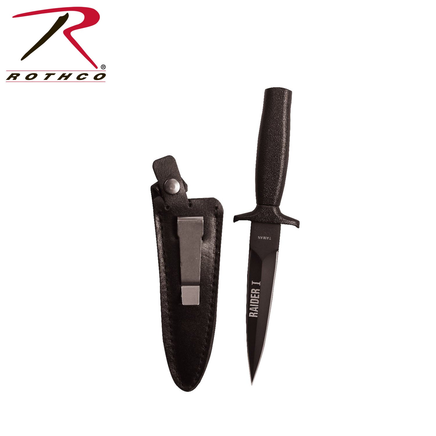 Rothco Black Raider I Boot Knife with Sheath – 5-inch Blade, Stainless Steel, Discreet Design