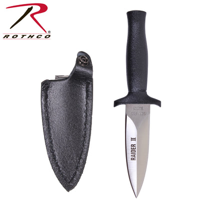 Rothco Raider II Boot Knife with Sheath - 3-Inch Stainless Steel Blade, 6.5 Inches Overall