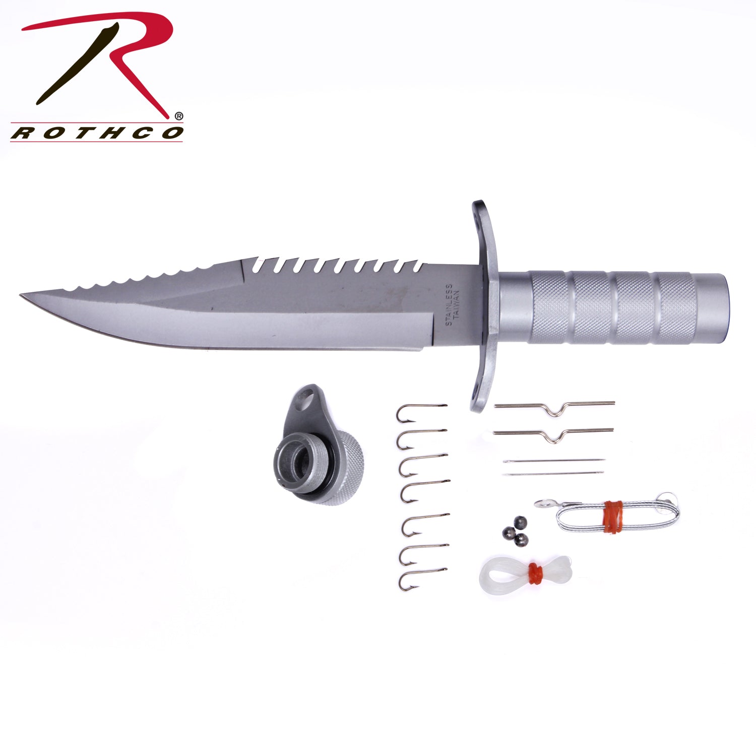 Rothco Ramster Survival Kit Knife - 7.5 Inch Stainless Steel Blade with Hollow Handle and Included Survival Tools