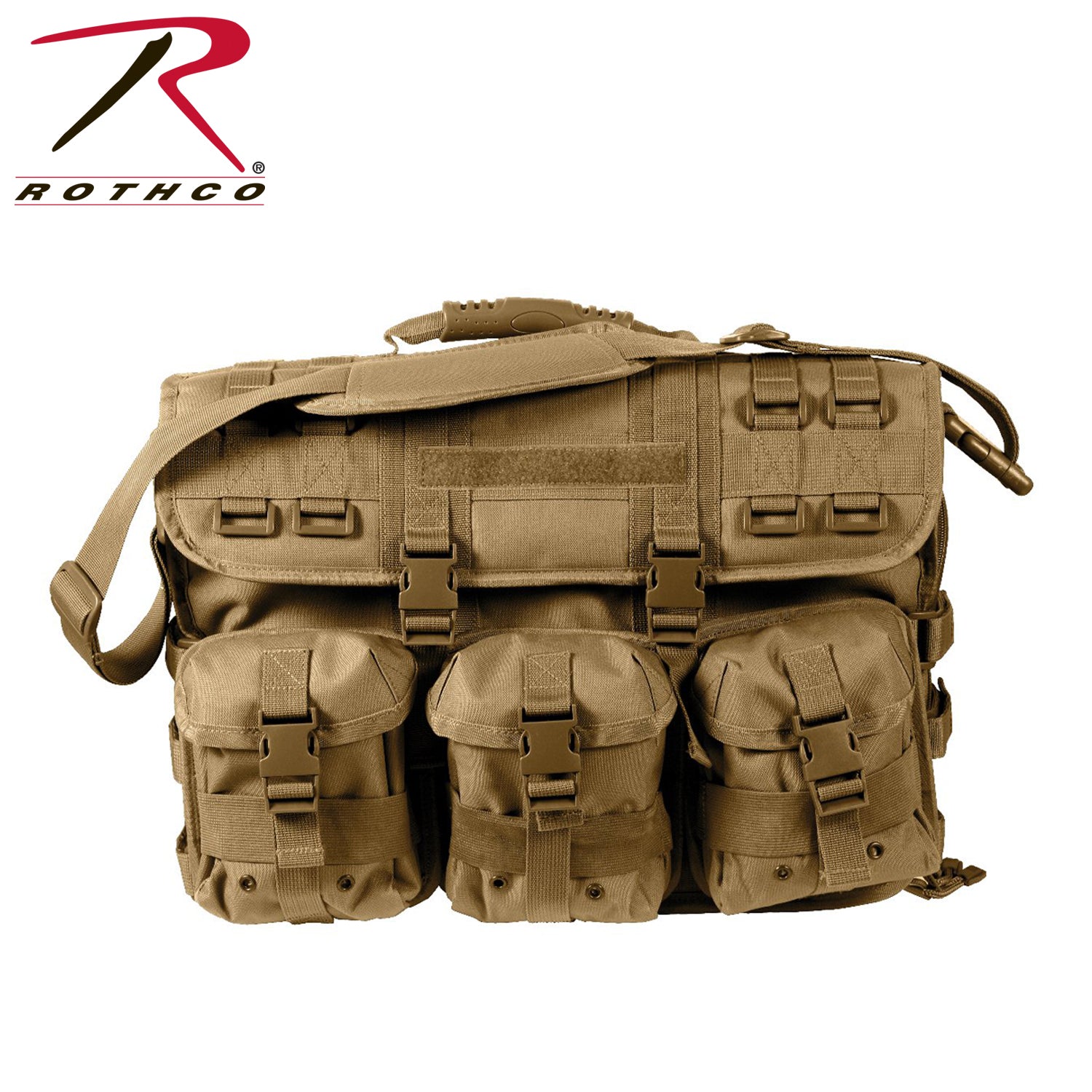Rothco MOLLE Tactical Laptop Briefcase Coyote Brown - Durable & Organized Carry Solution
