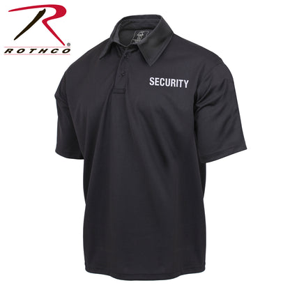 Rothco Moisture Wicking Security Polo Shirt 3XL Black with White Lettering