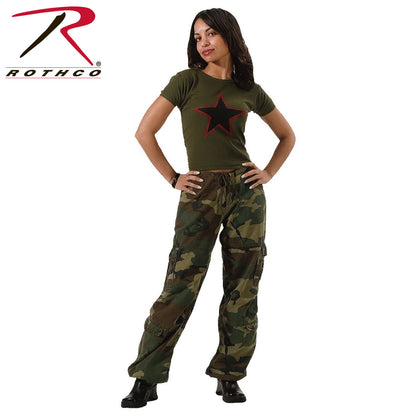 Rothco Womens Vintage Paratrooper Fatigue Pants in Woodland Camo Size M