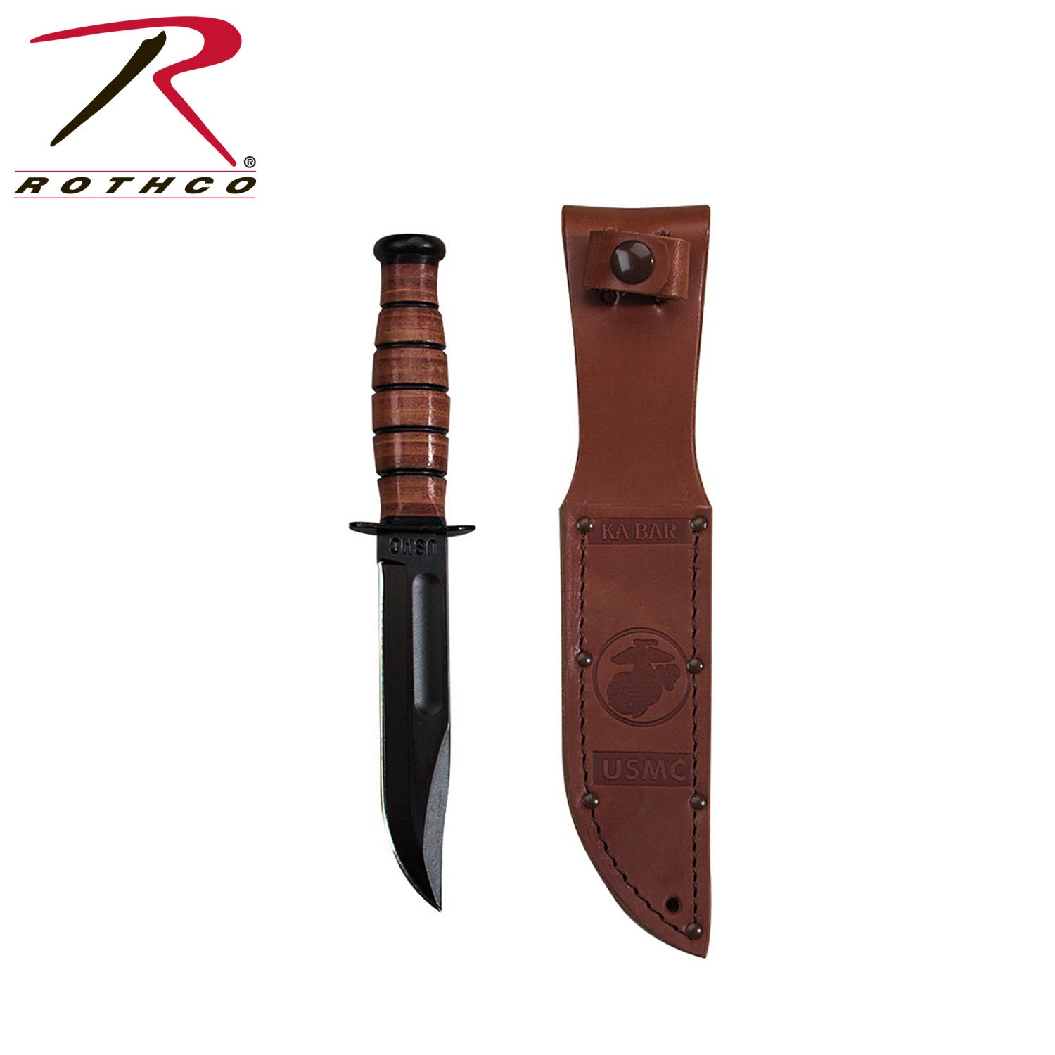 Ka-Bar Shorty USMC Fighting Knife Part 3265 – Compact Military-Style Blade with Leather Handle and Sheath