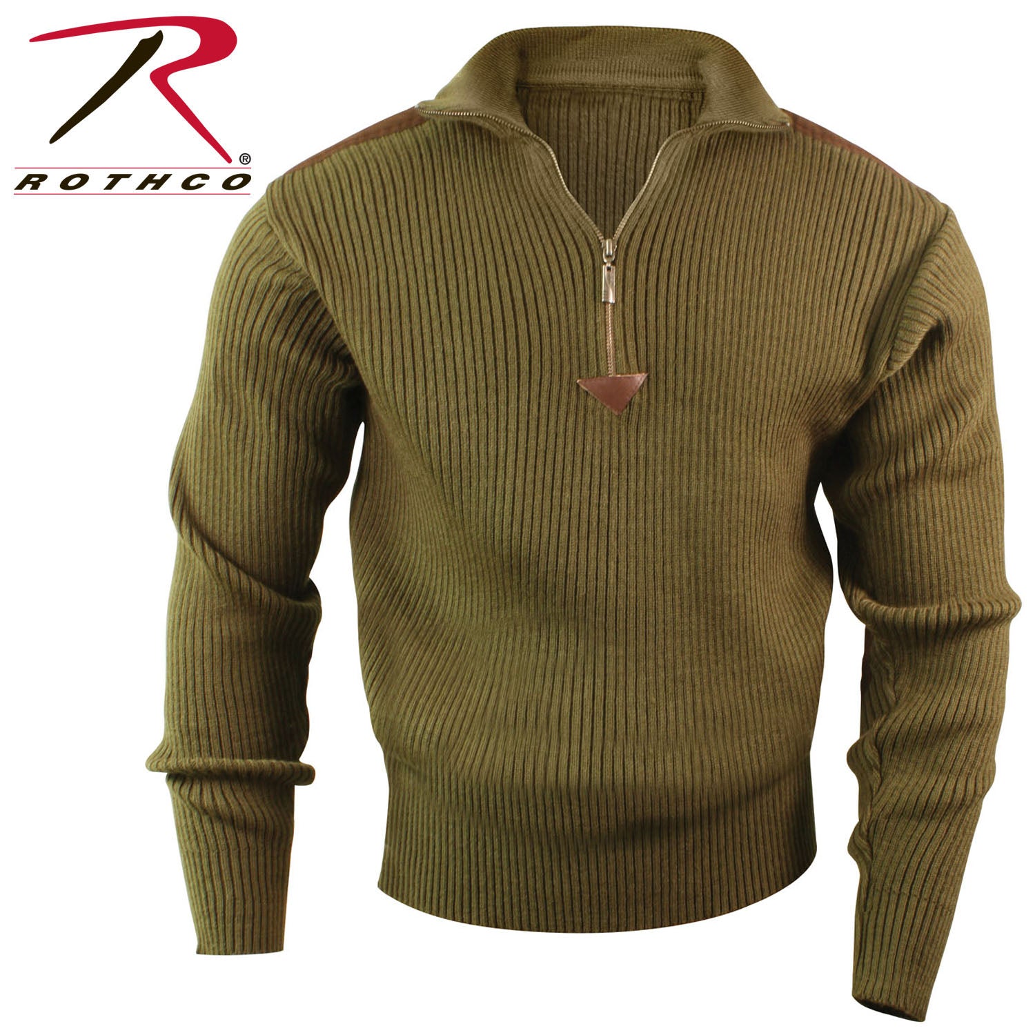 Rothco Quarter Zip Acrylic Commando Sweater Olive Drab Size Large