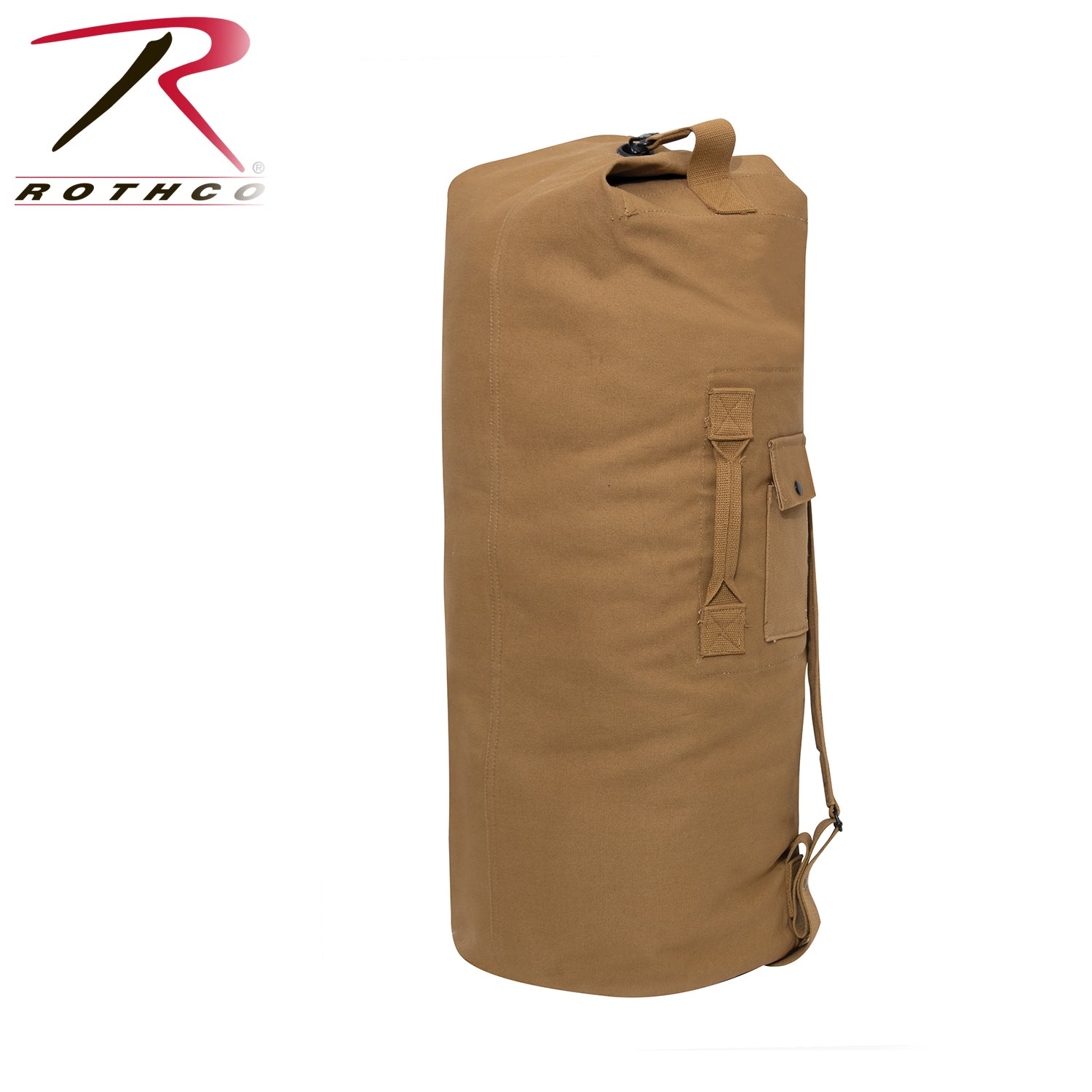 Rothco G.I. Style Canvas Double Strap Duffle Bag Coyote Brown - Heavy-Duty Military Travel and Gear Bag