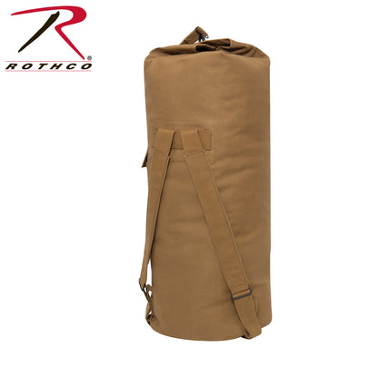 Rothco G.I. Style Canvas Double Strap Duffle Bag Coyote Brown - Heavy-Duty Military Travel and Gear Bag