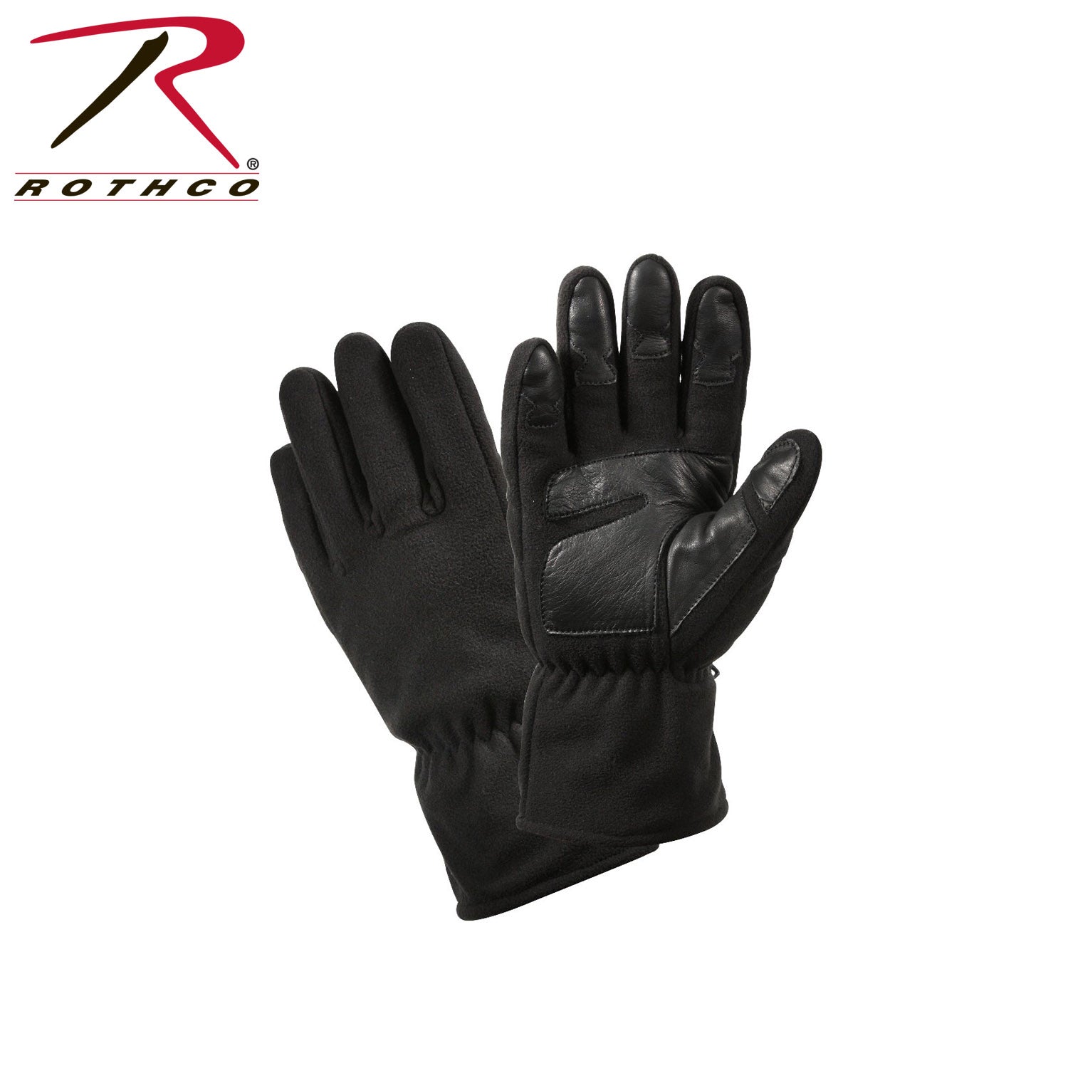 Rothco Micro Fleece All Weather Gloves Size Small - Insulated Lightweight Work Gloves with Leather Grip