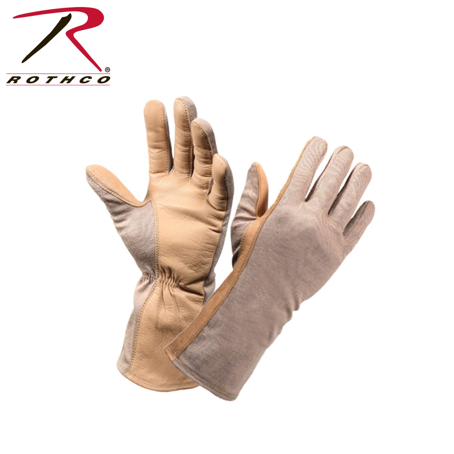 Rothco G.I. Type Flame & Heat Resistant Flight Gloves - Desert Sand, Size 11