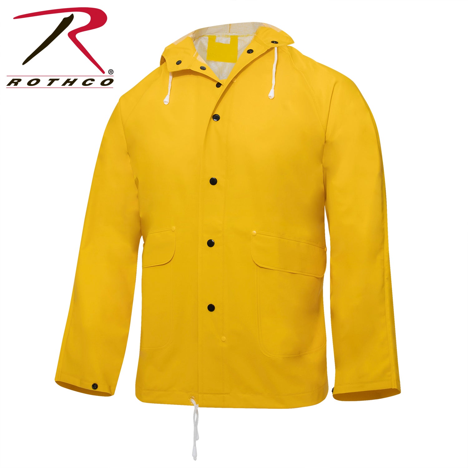 Rothco Yellow Rain Jacket Size Large – Waterproof Heavy-Duty Rainwear for Outdoor Protection