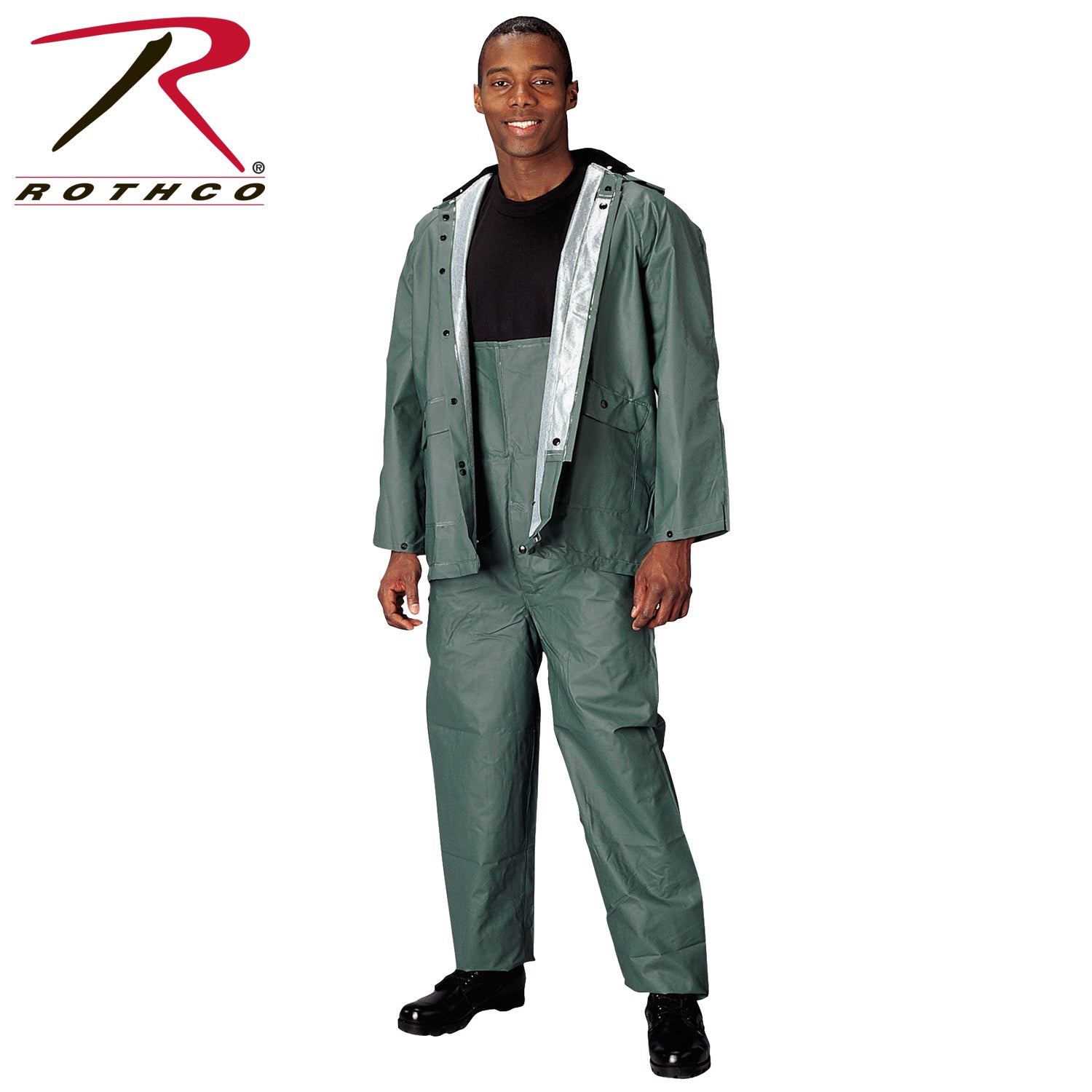 Rothco PVC Rainsuit Size Small - Waterproof 2-Piece Rain Gear with Hood and Snap Closure