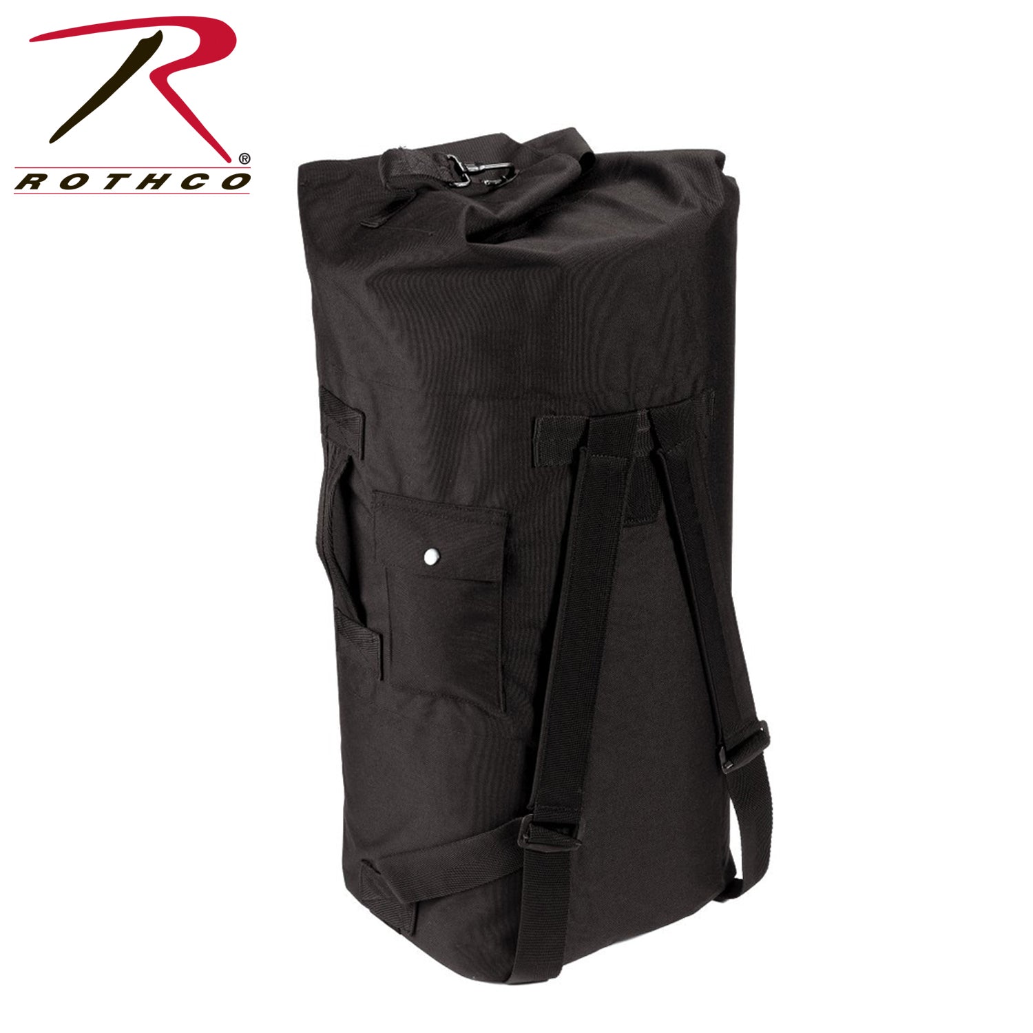 Rothco G.I. Type Enhanced Double Strap Duffle Bag in Black – Durable Travel and Outdoor Equipment