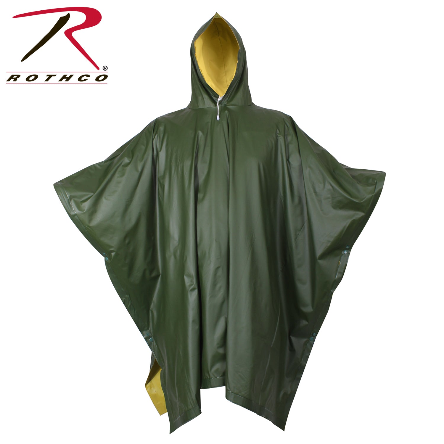 Rothco Reversible Rubberized Poncho - Lightweight Waterproof Rain Gear, 50 x 80 Inches
