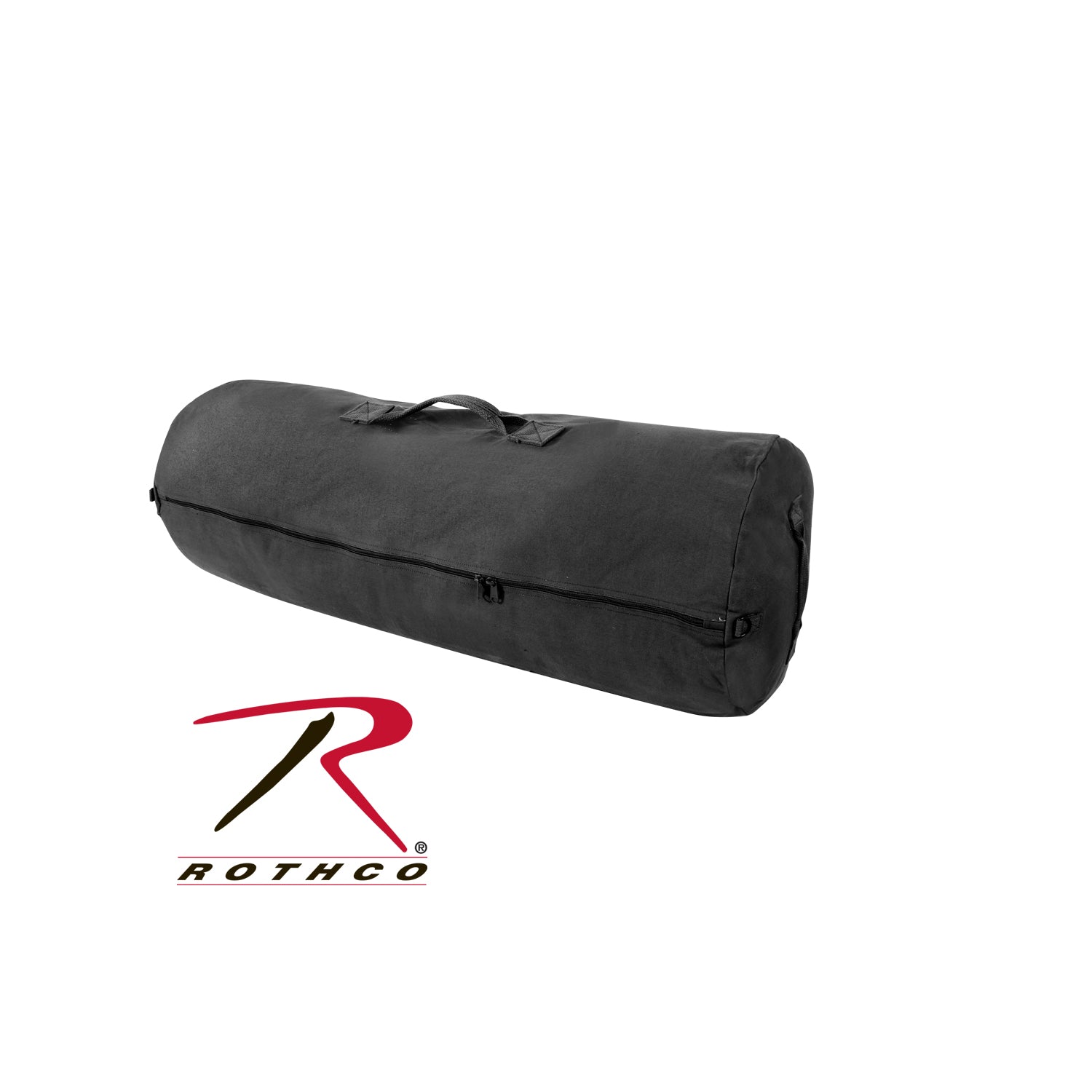 Rothco Canvas Duffle Bag with Side Zipper – Black, 21 x 36 inches