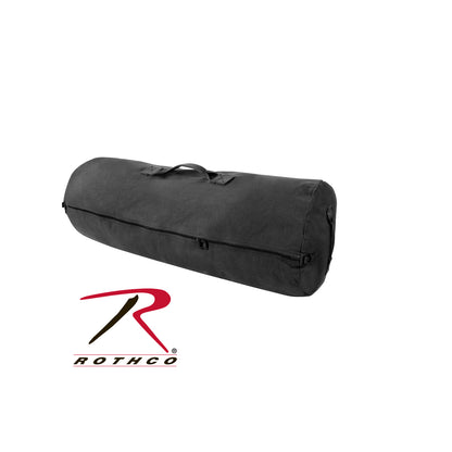 Rothco Canvas Duffle Bag with Side Zipper - Black, 25 x 42 inches