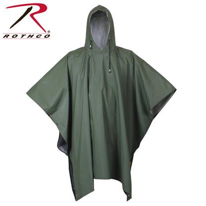 Rothco Rubberized Rainwear Poncho - Durable Waterproof Emergency Rain Gear