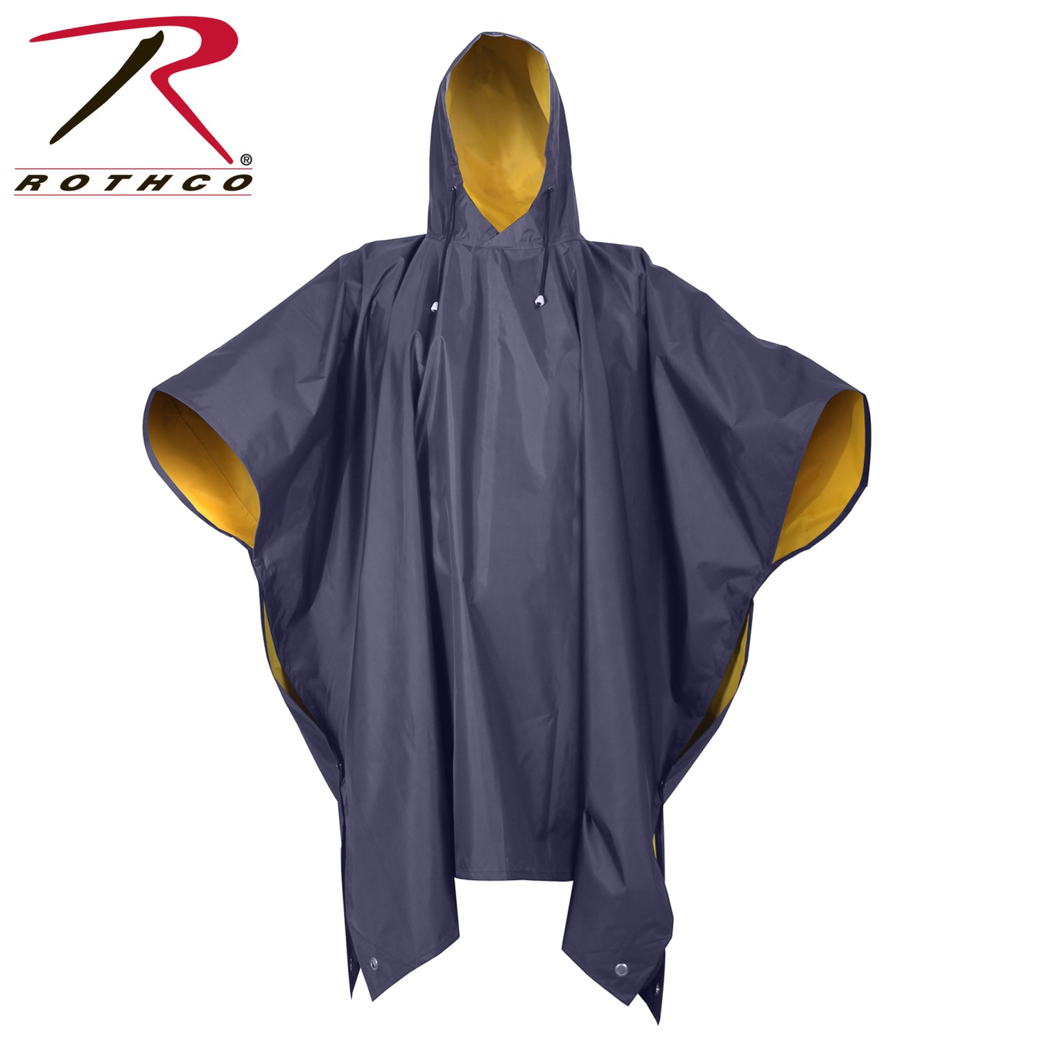 Rothco Reversible PVC Poncho Blue - Heavy-Gauge Waterproof Rain Protection