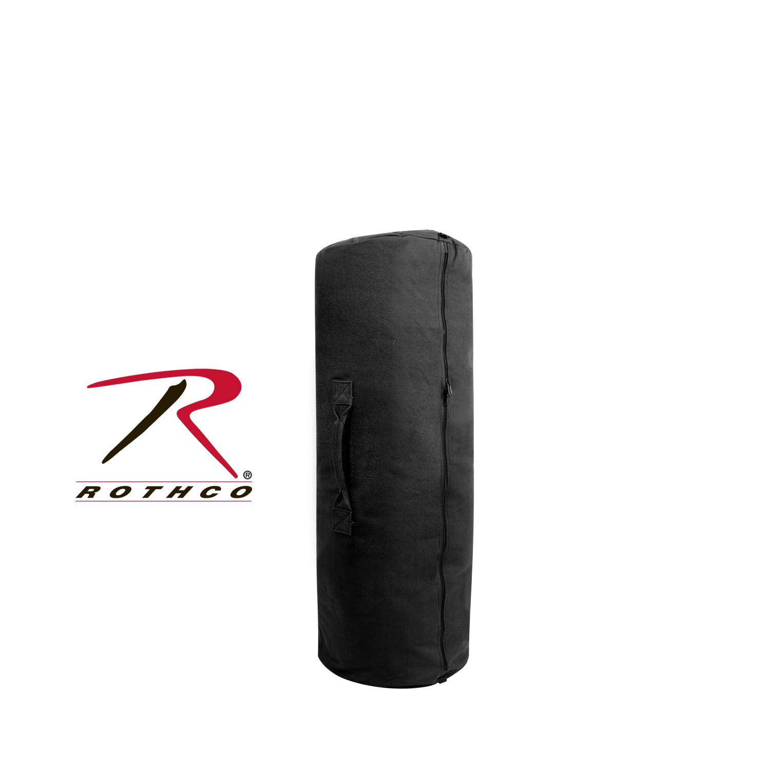 Rothco Canvas Duffle Bag with Side Zipper - Black, Size 30 x 50 Inches