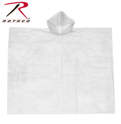 Rothco All Weather Emergency Rain Poncho Clear – Lightweight Waterproof Protection