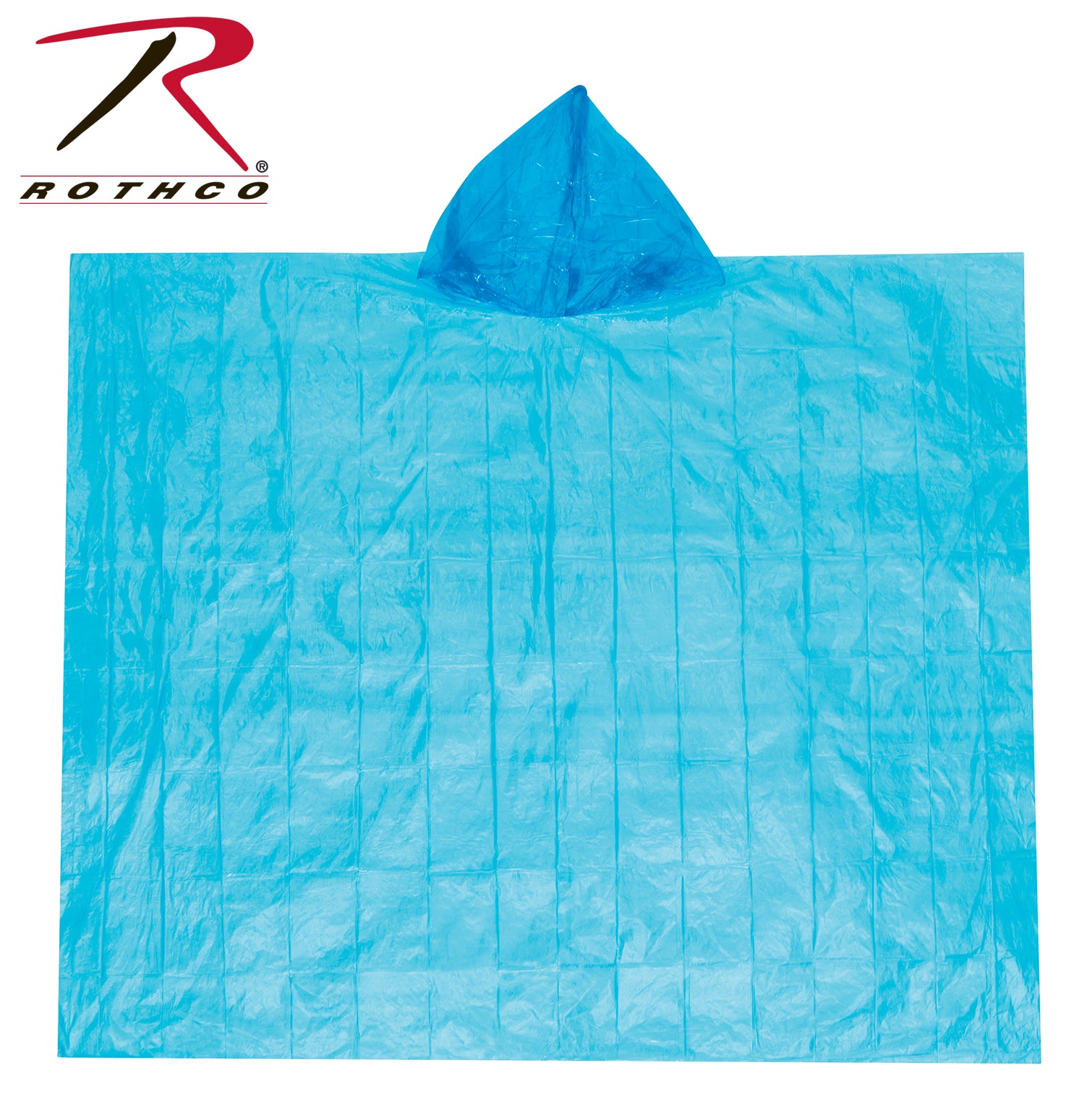 Rothco All Weather Emergency Rain Poncho Blue - Lightweight Waterproof Protection