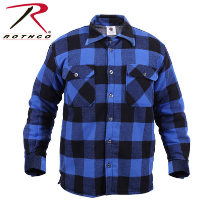 Rothco Extra Heavyweight Buffalo Plaid Sherpa Lined Flannel Shirt for Men - Size XL, Blue Plaid