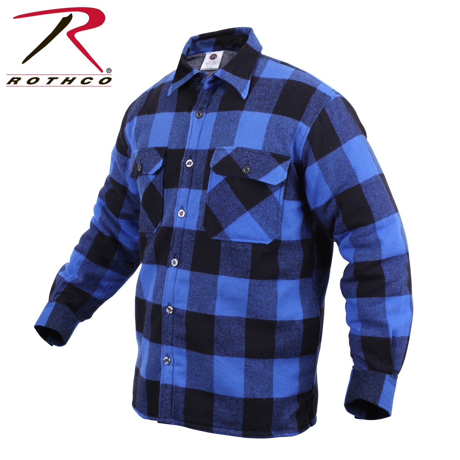 Rothco Extra Heavyweight Buffalo Plaid Sherpa Lined Flannel Shirt for Men - Size XL, Blue Plaid
