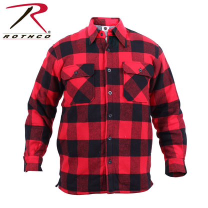 Rothco Extra Heavyweight Buffalo Plaid Sherpa Lined Flannel Shirt in Red Plaid - Size XL