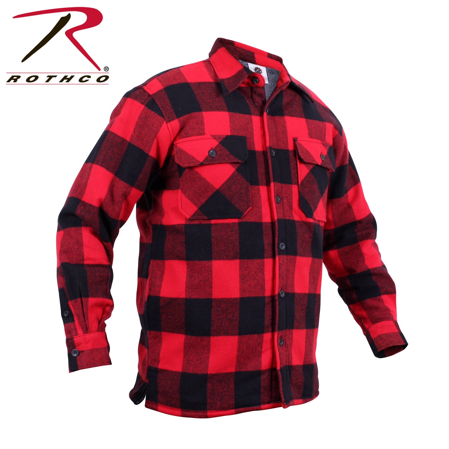 Rothco Extra Heavyweight Buffalo Plaid Sherpa Lined Flannel Shirt in Red Plaid - Size XL