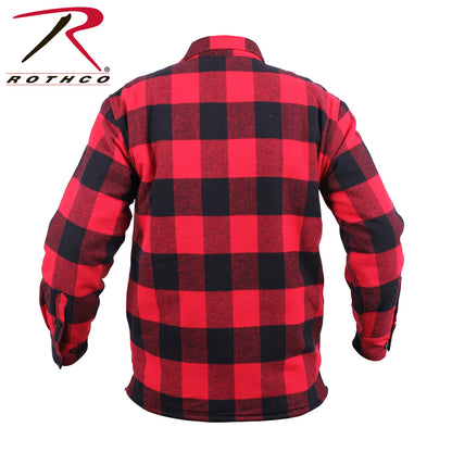 Rothco Extra Heavyweight Buffalo Plaid Sherpa Lined Flannel Shirt for Men - Size Small, Red Plaid