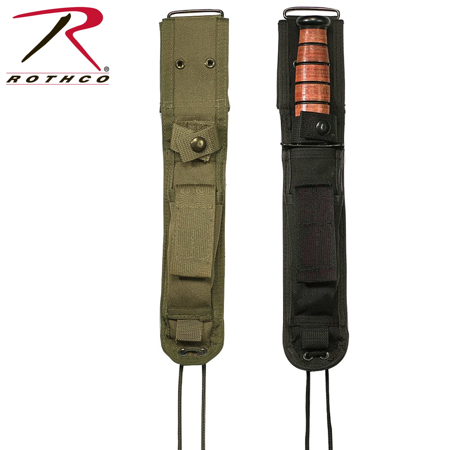 Rothco G.I. Type Enhanced Knife Sheath in Olive Drab with Secure Fit for 7-Inch Tactical Blades