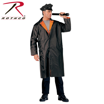 Rothco Reversible Reflective Rain Parka Size S in Black and Orange
