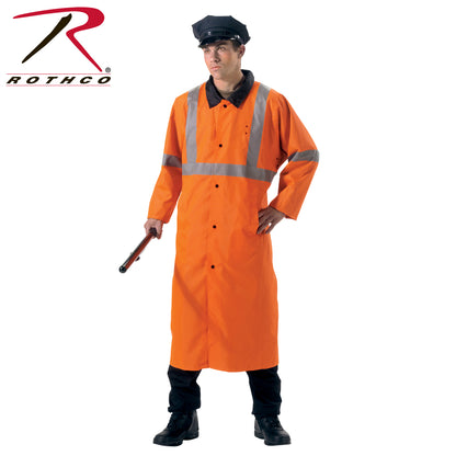 Rothco Reversible Reflective Rain Parka Size S in Black and Orange