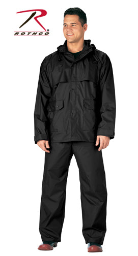 Rothco Microlite PVC Rainsuit in Black Size Small – Lightweight Waterproof Rain Gear
